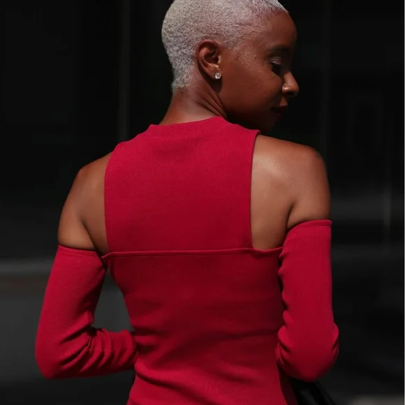 NWT The Drop x @SignedBlake Rhubarb Cutout Shoulder Dress | Size Small - Picture 3 of 6